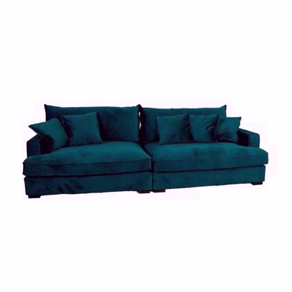 Grøn velour sofa